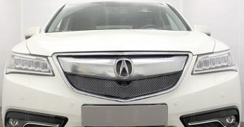 4 299 р. Защитная сетка решетки радиатора Стрелка 11 Премиум (алюминий) Acura MDX YD3 дорестайлинг (2013-2016) (Цвет: черный)  с доставкой в г. Самара. Увеличить фотографию 2