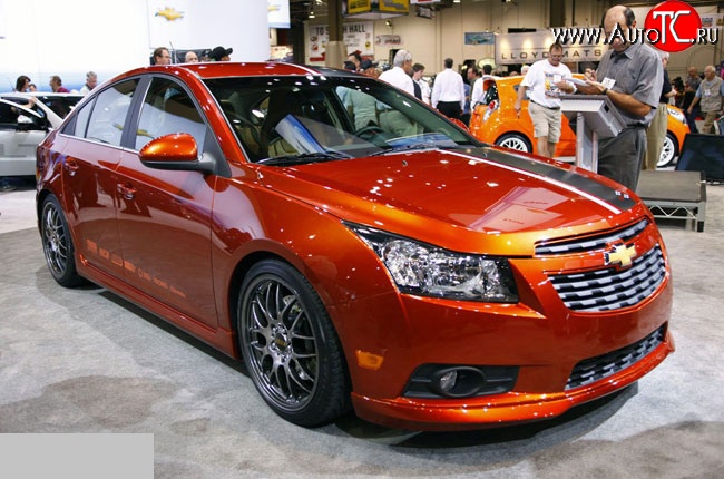 3 799 р. Накладка Z-Line на передний бампер Chevrolet Cruze J305 хэтчбек рестайлинг (2012-2015) (Неокрашенная)  с доставкой в г. Самара