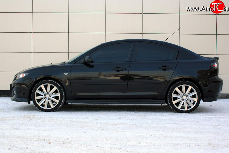 4 599 р. Пороги накладки Global-Tuning  Mazda 3/Axela  BK (2003-2009) дорестайлинг седан, рестайлинг седан (Неокрашенные)  с доставкой в г. Самара