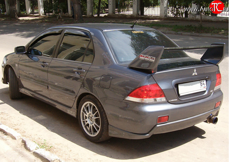 4 499 р. Накладка на задний бампер M-VRS Mitsubishi Lancer 9 CS седан 2-ой рестайлинг (2005-2009) (Неокрашенная)  с доставкой в г. Самара