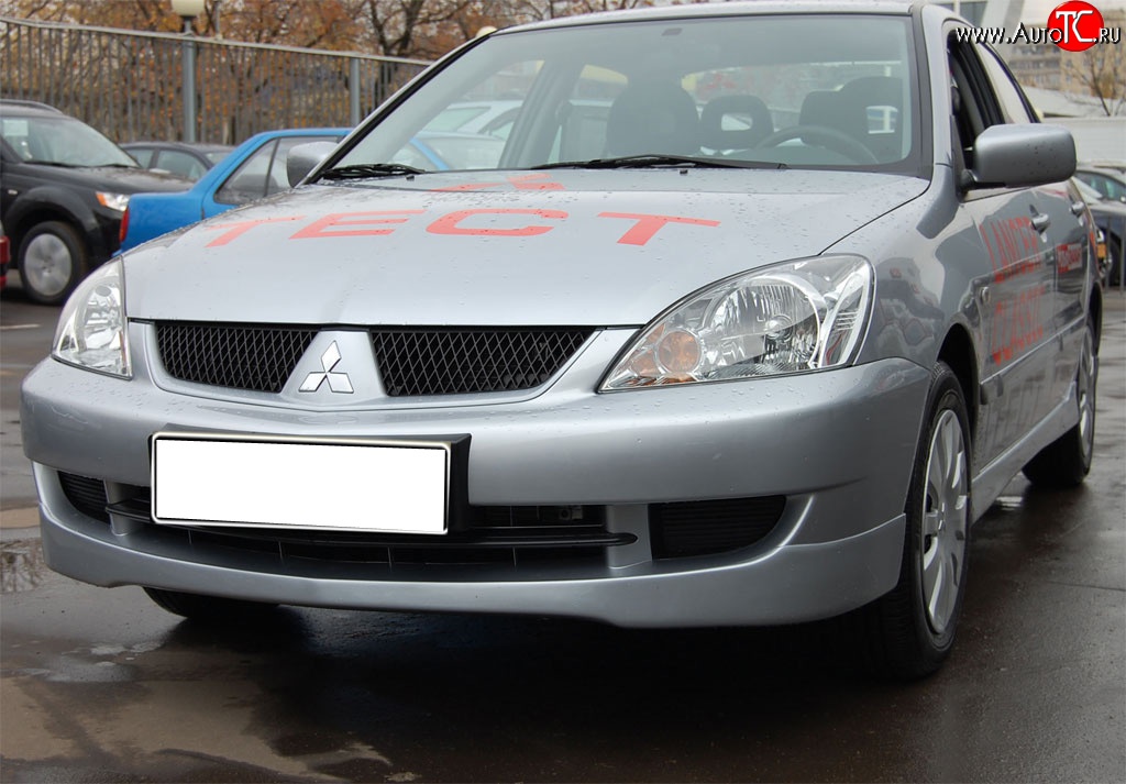 4 249 р. Накладка переднего бампера GT Dynamics Mitsubishi Lancer 9 CS седан 1-ый рестайлинг (2003-2005) (Неокрашенная)  с доставкой в г. Самара