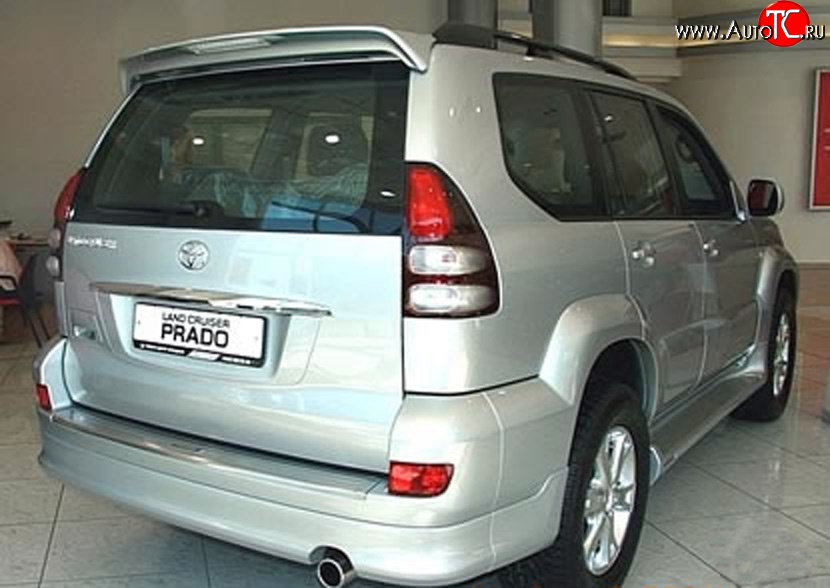 8 949 р. Накладка заднего бампера Original Design Toyota Land Cruiser Prado J120 (2002-2009) (Неокрашенная)  с доставкой в г. Самара
