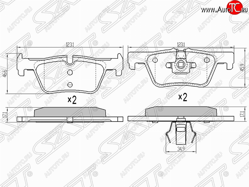 769 р. Колодки тормозные SAT (задние, Китай) BMW 1 серия F20 хэтчбэк 5 дв. дорестайлинг (2012-2015)  с доставкой в г. Самара
