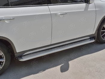 22 999 р. Порожки для ног (Ø42 мм) SLITKOFF Brilliance V5 (2012-2018) (лист - алюминий, профиль - сталь)  с доставкой в г. Самара. Увеличить фотографию 2