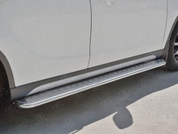 22 999 р. Порожки для ног (Ø42 мм) SLITKOFF Brilliance V5 (2012-2018) (лист - алюминий, профиль - сталь)  с доставкой в г. Самара. Увеличить фотографию 3