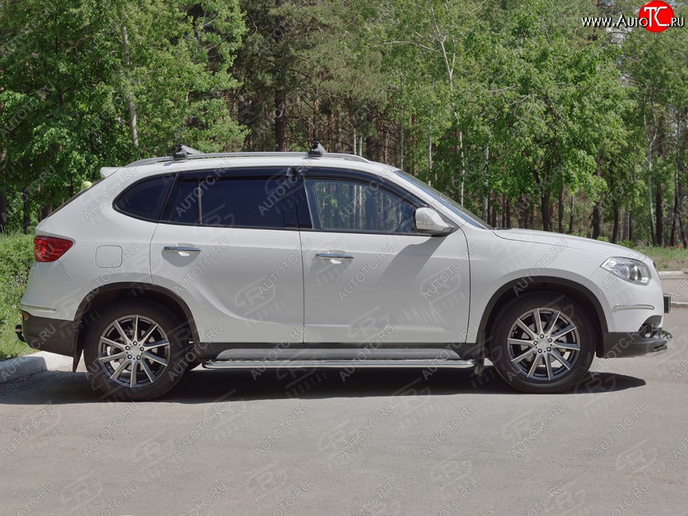 22 999 р. Порожки для ног (Ø42 мм) SLITKOFF Brilliance V5 (2012-2018) (лист - алюминий, профиль - сталь)  с доставкой в г. Самара