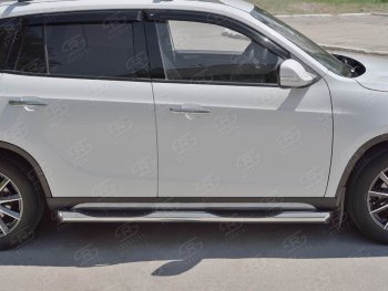 24 549 р. Защита порогов из трубы d76 мм с пластиковыми вставками для ног SLITKOFF v1 Brilliance V5 (2012-2018)  с доставкой в г. Самара. Увеличить фотографию 3