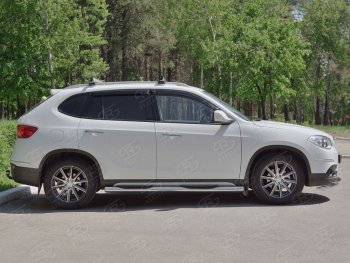 24 549 р. Защита порогов из трубы d76 мм с пластиковыми вставками для ног SLITKOFF v3 Brilliance V5 (2012-2018)  с доставкой в г. Самара. Увеличить фотографию 2