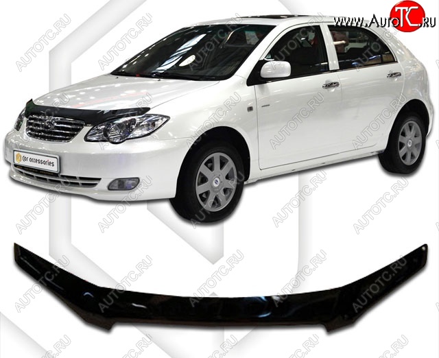 2 199 р. Дефлектор капота CA Plastic (черный) BYD F3 седан (2005-2014) (Classic черный, Без надписи)  с доставкой в г. Самара
