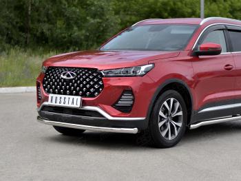 14 549 р. Защита переднего бампера (Ø63 мм, нержавейка) SLITKOFF Chery Tiggo 7 PRO (2019-2025)  с доставкой в г. Самара. Увеличить фотографию 2