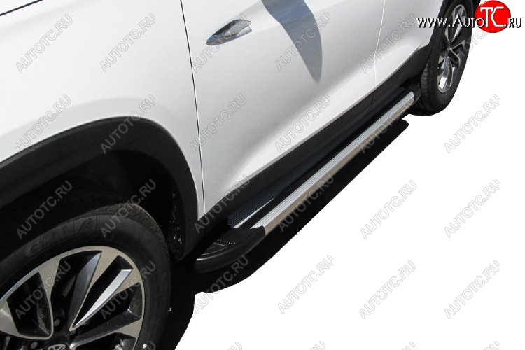 10 699 р. Пороги алюминиевые Slitkoff Chery Tiggo 7 PRO (2019-2025) (Luxe Silver)  с доставкой в г. Самара