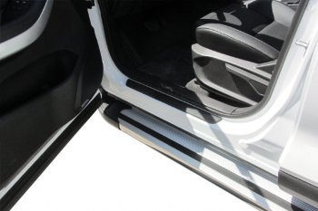 10 699 р. Пороги алюминиевые Slitkoff Chery Tiggo 7 PRO (2019-2025) (Luxe Silver)  с доставкой в г. Самара. Увеличить фотографию 5