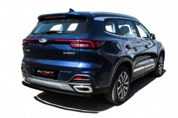 Защита заднего бампера Slitkoff (Ø 57 мм) Chery Tiggo 8 1 T18 рестайлинг (2019-2023)