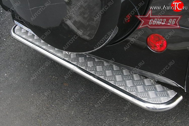 9 287 р. Защита заднего бампера с листом (ступень) Souz-96 (d42) Chery Tiggo T11 дорестайлинг (2005-2013)  с доставкой в г. Самара