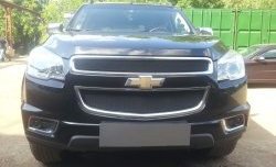 1 469 р. Сетка в решетку радиатора (верхняя) Russtal Chevrolet Trailblazer GM800 дорестайлинг (2012-2016) (черная)  с доставкой в г. Самара. Увеличить фотографию 4