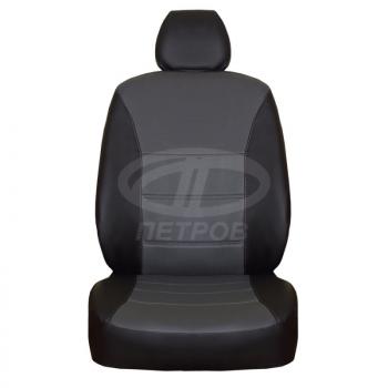 5 699 р. Чехлы на сиденья (LT без пер. подл. экокожа) ПЕТРОВ Орегон  Chevrolet Aveo  T300 (2011-2015) седан (черный/серый)  с доставкой в г. Самара. Увеличить фотографию 2