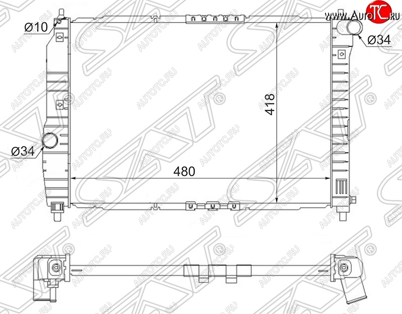 2 699 р. Радиатор двигателя SAT (трубчатый, 1.2, МКПП) Chevrolet Aveo T200 хэтчбек 5 дв (2002-2008)  с доставкой в г. Самара
