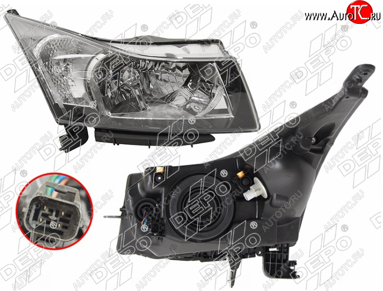 13 099 р. Левая фара (с электрокорректором) DEPO Chevrolet Cruze J300 седан рестайлинг (2012-2015)  с доставкой в г. Самара
