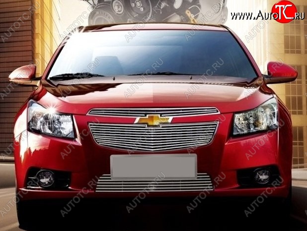6 749 р. Декоративные вставки решетки радиатора и переднего бампера CT Chevrolet Cruze J305 хэтчбек рестайлинг (2012-2015) (Неокрашенная)  с доставкой в г. Самара