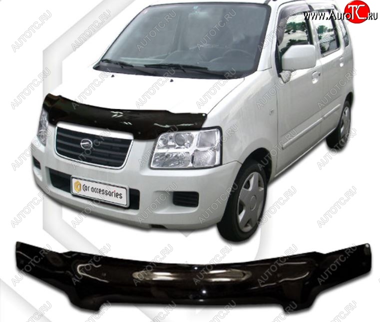 2 299 р. Дефлектор капота CA-Plastic Chevrolet MV (2001-2010) (Classic черный, Без надписи)  с доставкой в г. Самара