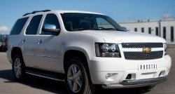 24 999 р. Защита переднего бампера (2 трубыØ76 мм, нержавейка) SLITKOFF Chevrolet Tahoe GMT900 5 дв. (2006-2013)  с доставкой в г. Самара. Увеличить фотографию 4