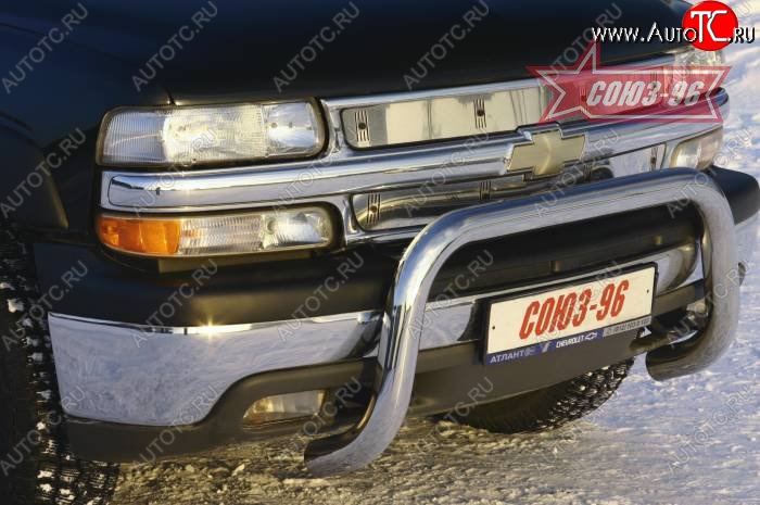 22 499 р. Защита переднего бампера Souz-96 (d76) Chevrolet Tahoe GMT900 5 дв. (2006-2013)  с доставкой в г. Самара