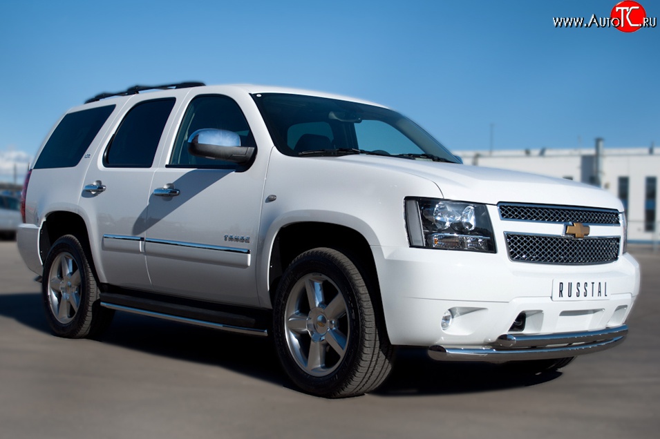 16 949 р. Защита порогов SLITKOFF из круглой трубы диаметром 42 мм (рестайлинг) Chevrolet Tahoe GMT900 5 дв. (2006-2013)  с доставкой в г. Самара