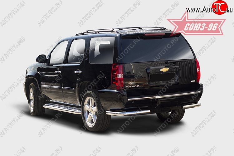 14 939 р. Защита заднего бампера из боковых уголков рестайлинг Souz-96 (d76) Chevrolet Tahoe GMT900 5 дв. (2006-2013)  с доставкой в г. Самара