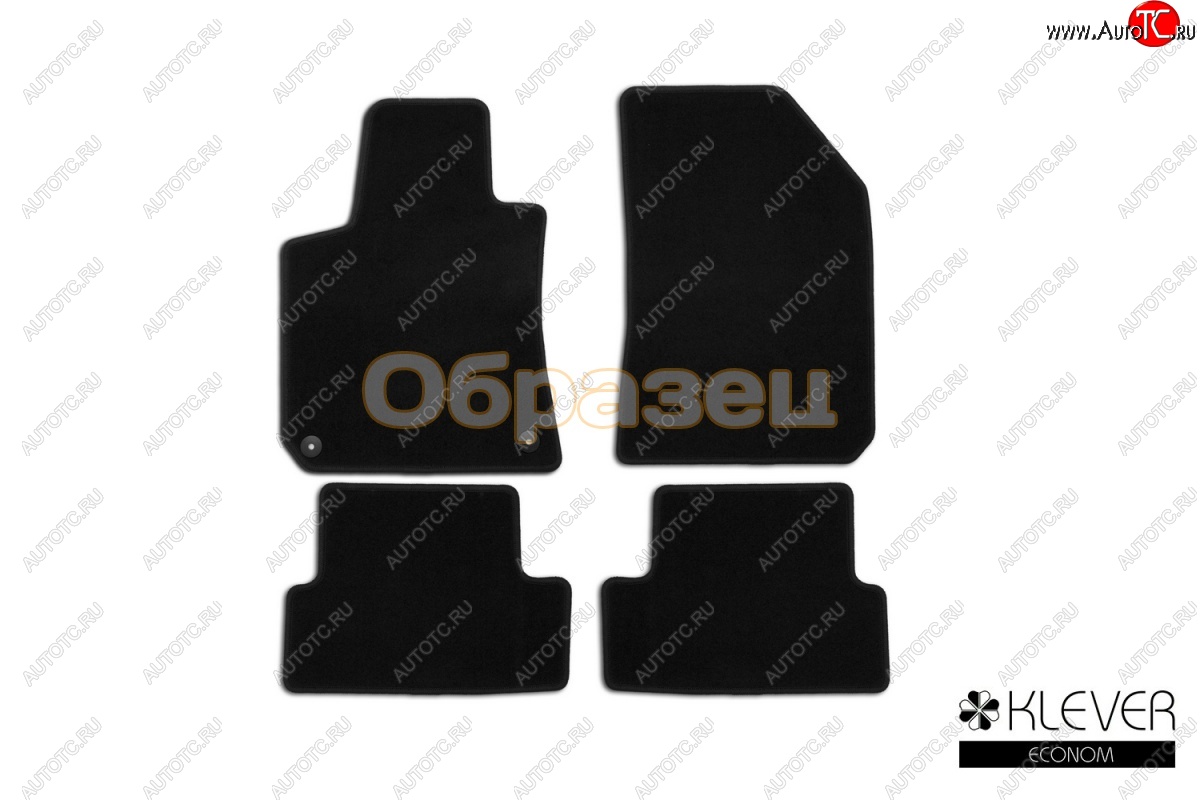 4 849 р. Коврики в салон Klever Econom (текстиль, 4 шт., без подпятника, оверлок) Chrysler 300C LX седан (2004-2011) (Черный)  с доставкой в г. Самара