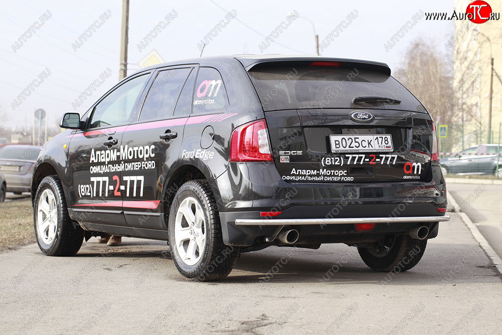 4 409 р. Защита заднего бампера Souz-96 (нержавеющая сталь 42 мм) Ford Edge U387 рестайлинг (2011-2015)  с доставкой в г. Самара