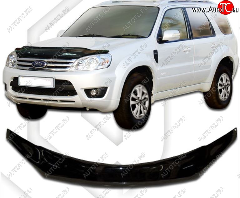 2 199 р. Дефлектор капота ( exclusive Europe) CA-Plastic Ford Escape 2 (2008-2012) (серия exclusive  Classic черный, Без надписи)  с доставкой в г. Самара