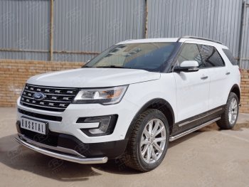 15 999 р. Защита переднего бампера (Ø63 секции, нержавейка) SLITKOFF Ford Explorer U502 1-ый рестайлинг, 5 дв. (2015-2018)  с доставкой в г. Самара. Увеличить фотографию 2