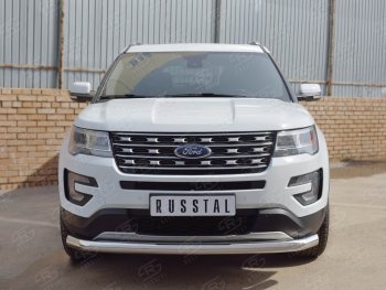 16 949 р. Одинарная защита переднего бампера диаметром 76 мм Ford Explorer U502 1-ый рестайлинг, 5 дв. (2015-2018)  с доставкой в г. Самара. Увеличить фотографию 4
