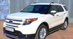 19 999 р. Защита порогов из круглой трубы диаметром 63 мм SLITKOFF Ford Explorer U502 дорестайлинг (2010-2016)  с доставкой в г. Самара. Увеличить фотографию 4