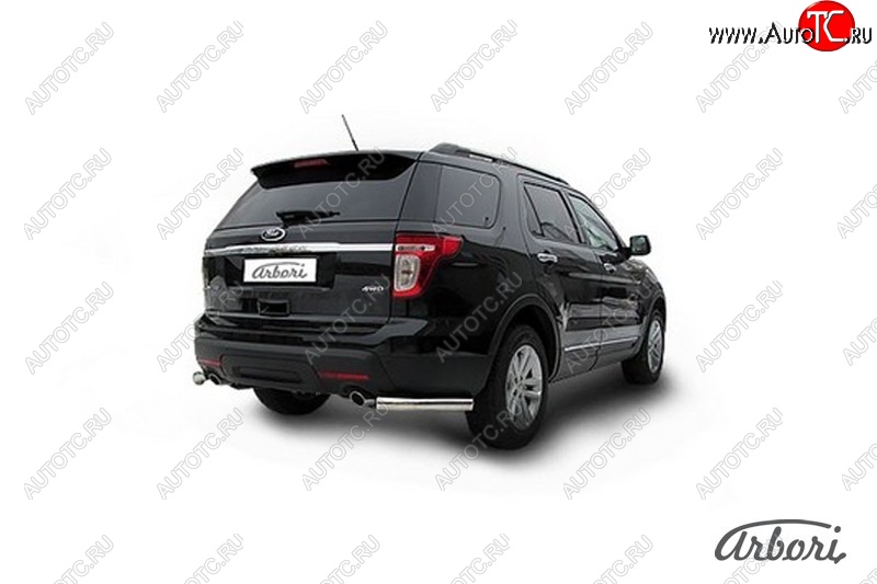16 109 р. Защита заднего бампера Arbori (уголки, нержавейка, 1 труба d76 mm). Ford Explorer U502 дорестайлинг (2010-2016)  с доставкой в г. Самара