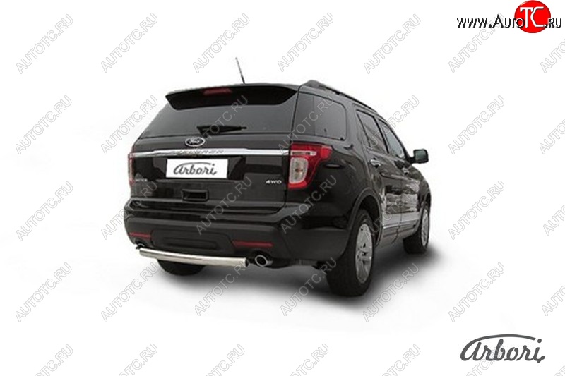 12 509 р. Защита заднего бампера Arbori (нержавейка, 1 труба d76 mm). Ford Explorer U502 дорестайлинг (2010-2016)  с доставкой в г. Самара