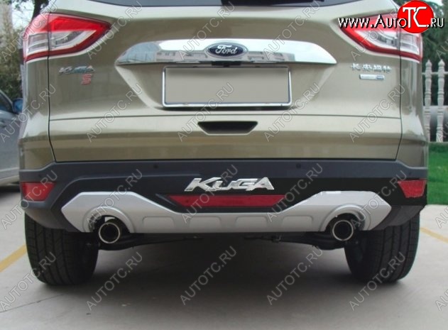 6 949 р. Накладка на задний бампер CT Ford Kuga 2 дорестайлинг (2013-2016) (Неокрашенная)  с доставкой в г. Самара