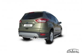 6 389 р. Защита заднего бампера Arbori (нержавейка, 1 труба d57 mm). Ford Kuga 2 дорестайлинг (2013-2016)  с доставкой в г. Самара. Увеличить фотографию 2