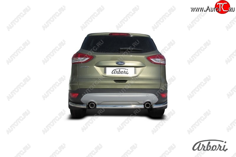 6 389 р. Защита заднего бампера Arbori (нержавейка, 1 труба d57 mm). Ford Kuga 2 дорестайлинг (2013-2016)  с доставкой в г. Самара