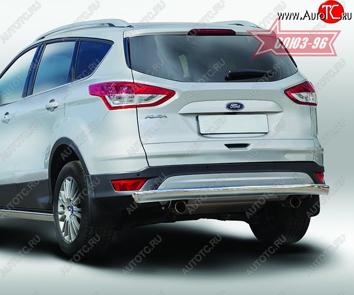 15 614 р. Защита заднего бампера из овальной трубы Souz-96 Long (в 75х42) Ford Kuga 2 дорестайлинг (2013-2016)  с доставкой в г. Самара