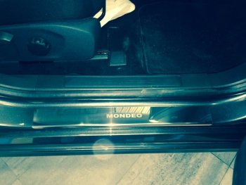 2 179 р. Накладки порожков салона INOX Ford Mondeo MK5,CD391 рестайлинг универсал (2018-2020) (Нержавеющая сталь)  с доставкой в г. Самара. Увеличить фотографию 4