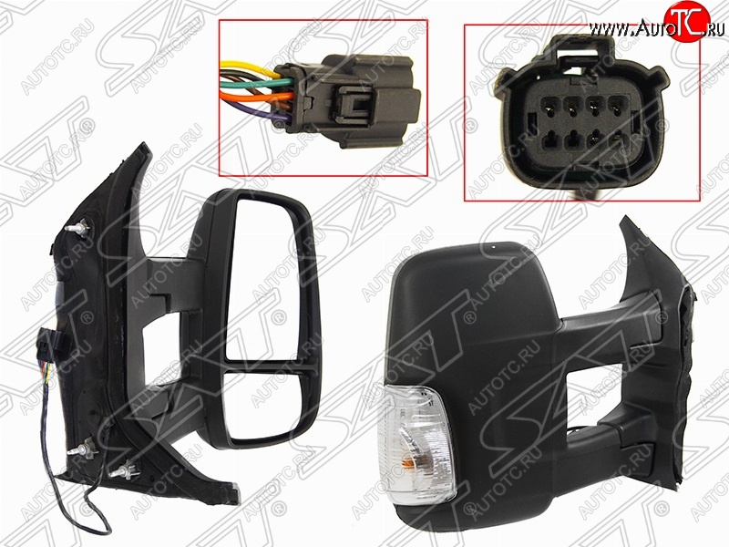 8 549 р. Правое боковое зеркало заднего вида SAT (длинное крепление) Ford Transit цельнометаллический фургон (2014-2022) (Неокрашенное)  с доставкой в г. Самара