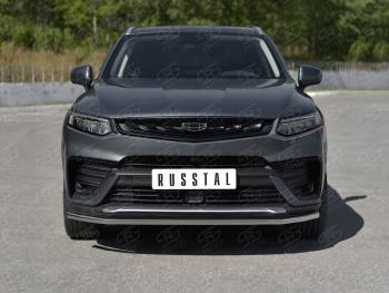 12 849 р. Защита переднего бампера (Ø42 мм, нержавейка) SLITKOFF Geely Tugella FY11,HPBA4 дорестайлинг (2019-2023)  с доставкой в г. Самара. Увеличить фотографию 4