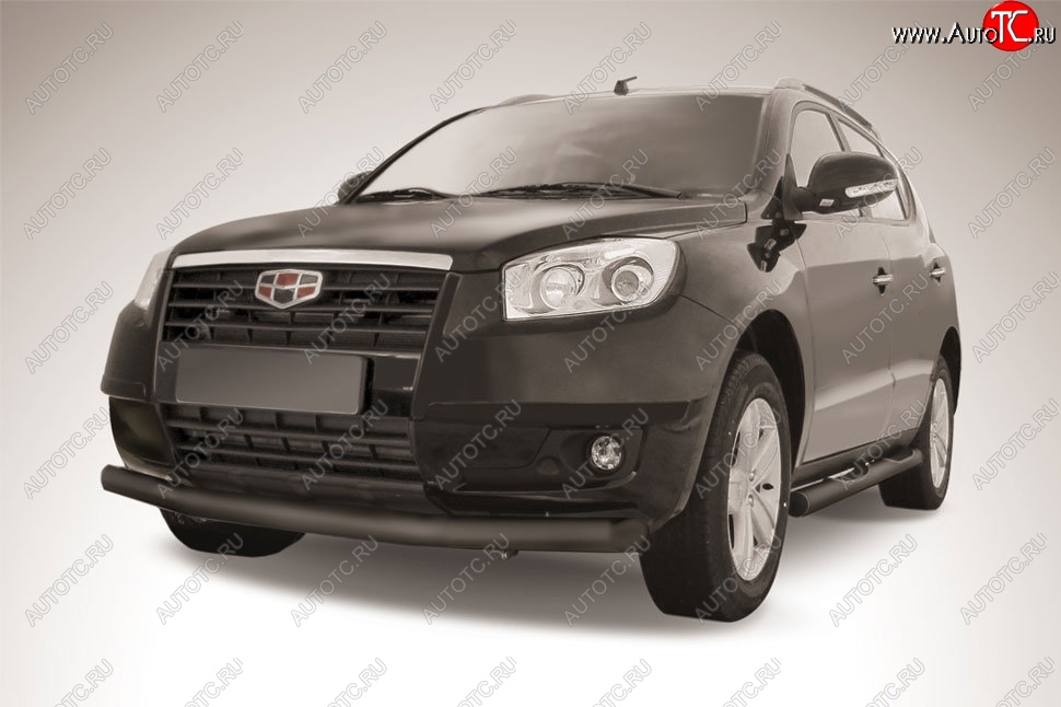 9 549 р. Защита переднего бампера Slitkoff (d76 мм) Geely Emgrand X7 дорестайлинг (2011-2015) (Сталь с полимерным покрытием. Цвет: чёрный)  с доставкой в г. Самара