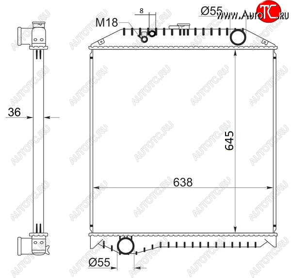 12 849 р. Радиатор двигателя SAT (пластинчатый, МКПП, J08C FD1 / FE1 / GD1 / NISSAN DIESEL / UD) Hino Ranger 4 (1989-2001)  с доставкой в г. Самара