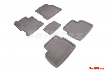 Текстильные коврики в салон SEINTEX 3D серые Honda Civic  FD (2005-2011) седан дорестайлинг, седан рестайлинг