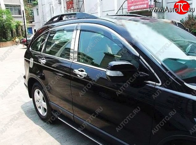 5 349 р. Комплект дефлекторов окон СТ Honda CR-V RE1,RE2,RE3,RE4,RE5,RE7 дорестайлинг (2007-2010)  с доставкой в г. Самара