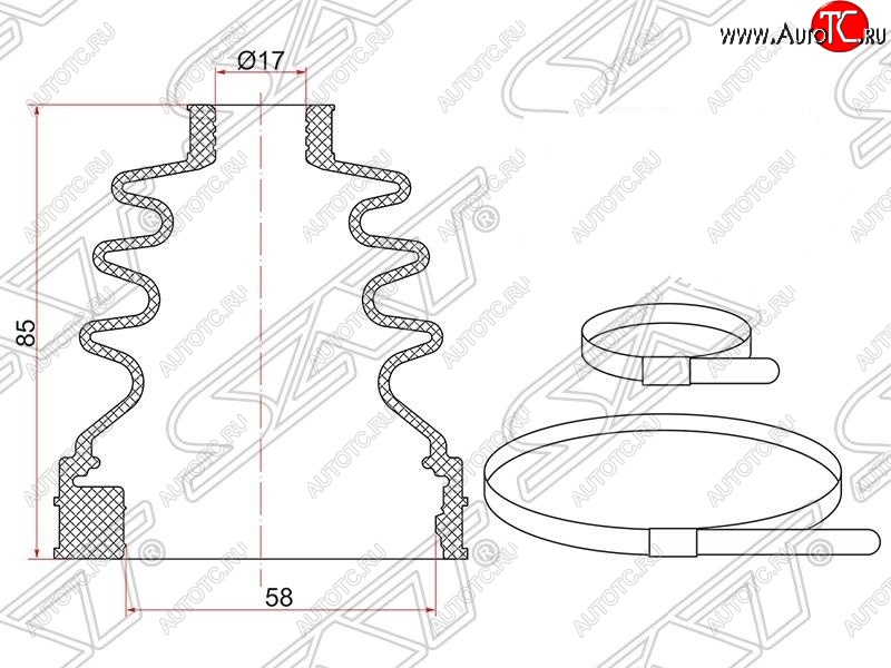339 р. Пыльник ШРУСа SAT (внутренний/задний/правый) Honda CR-V RE1,RE2,RE3,RE4,RE5,RE7 дорестайлинг (2007-2010)  с доставкой в г. Самара