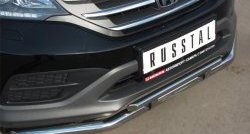 13 999 р. Защита переднего бампера (2 трубыØ75х42 и 63 мм, нержавейка) Russtal Honda CR-V RM1,RM3,RM4 дорестайлинг (2012-2015)  с доставкой в г. Самара. Увеличить фотографию 2