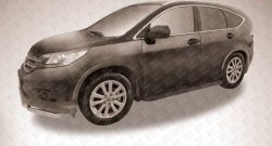 13 349 р. Алюминиевые пороги Slitkoff Optima Black Honda CR-V RM1,RM3,RM4 дорестайлинг (2012-2015)  с доставкой в г. Самара. Увеличить фотографию 2